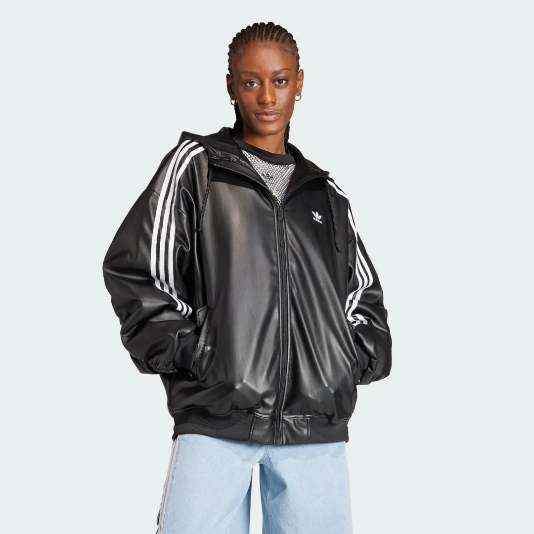 adidas Originals Adilenium Oversized Faux Leather Jacket