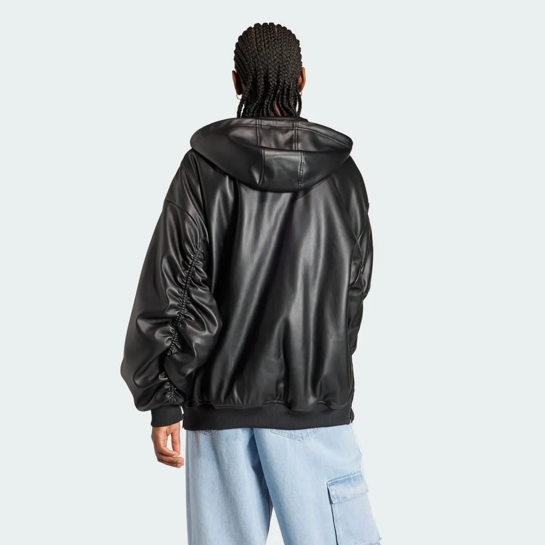 adidas Originals Adilenium Oversized Faux Leather Jacket