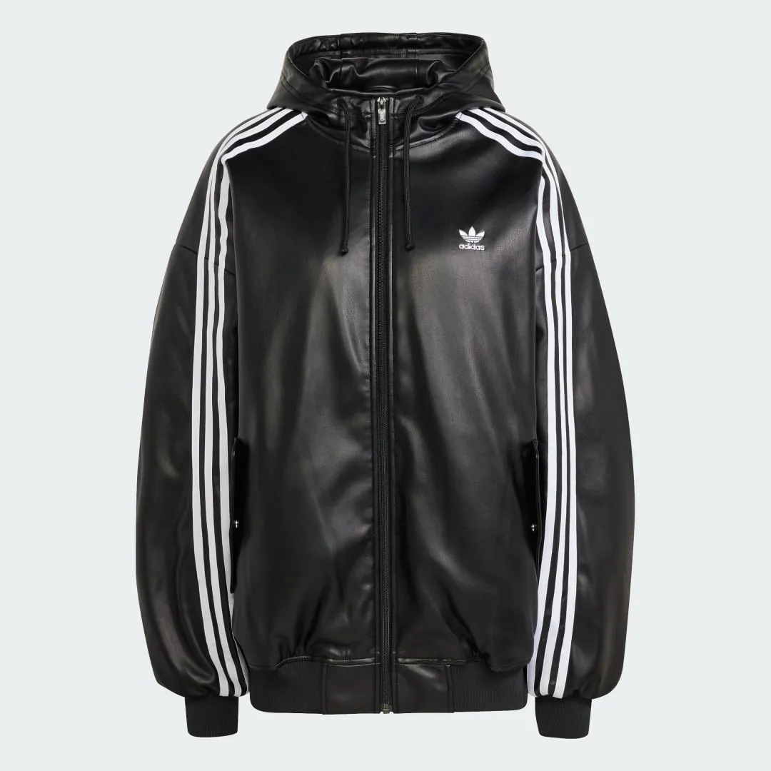 adidas Originals Adilenium Oversized Faux Leather Jacket