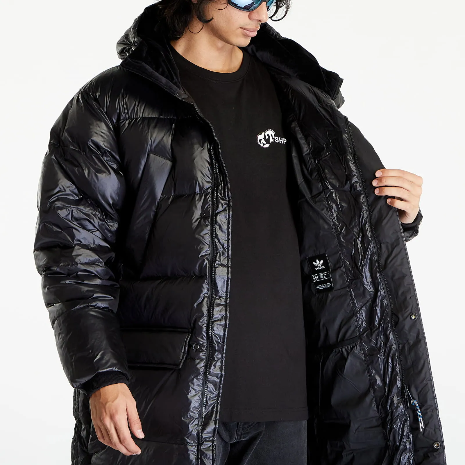 adidas Originals Long Puffer Jacket Black