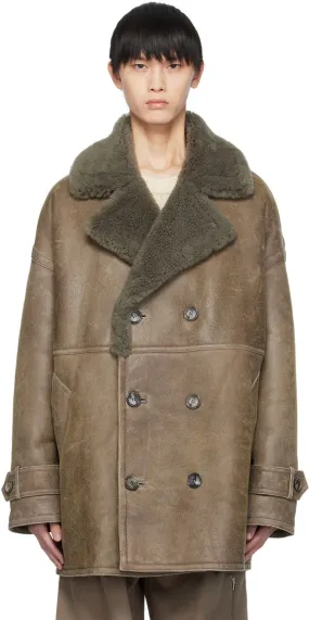 AMI Double-Breasted Shearling Jacket