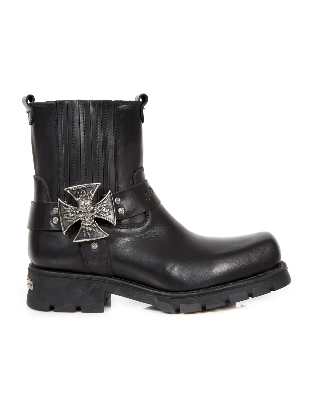 ANKLE BOOT BLACK MOTORCYCLE  M-7663-C1