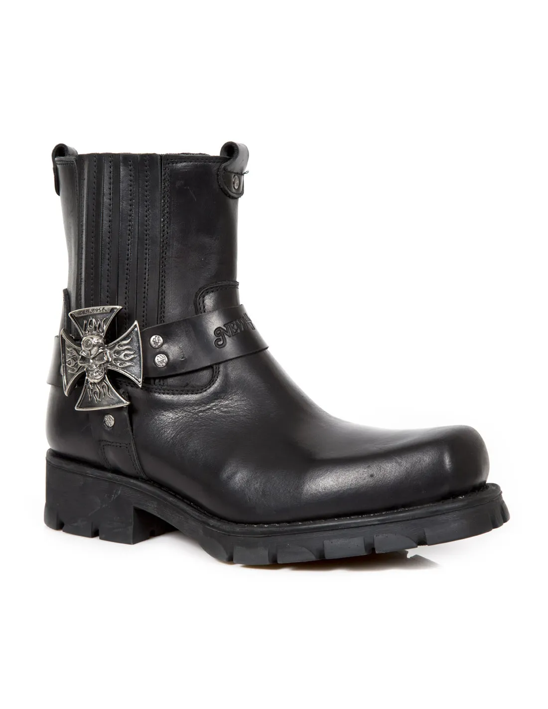 ANKLE BOOT BLACK MOTORCYCLE  M-7663-C1