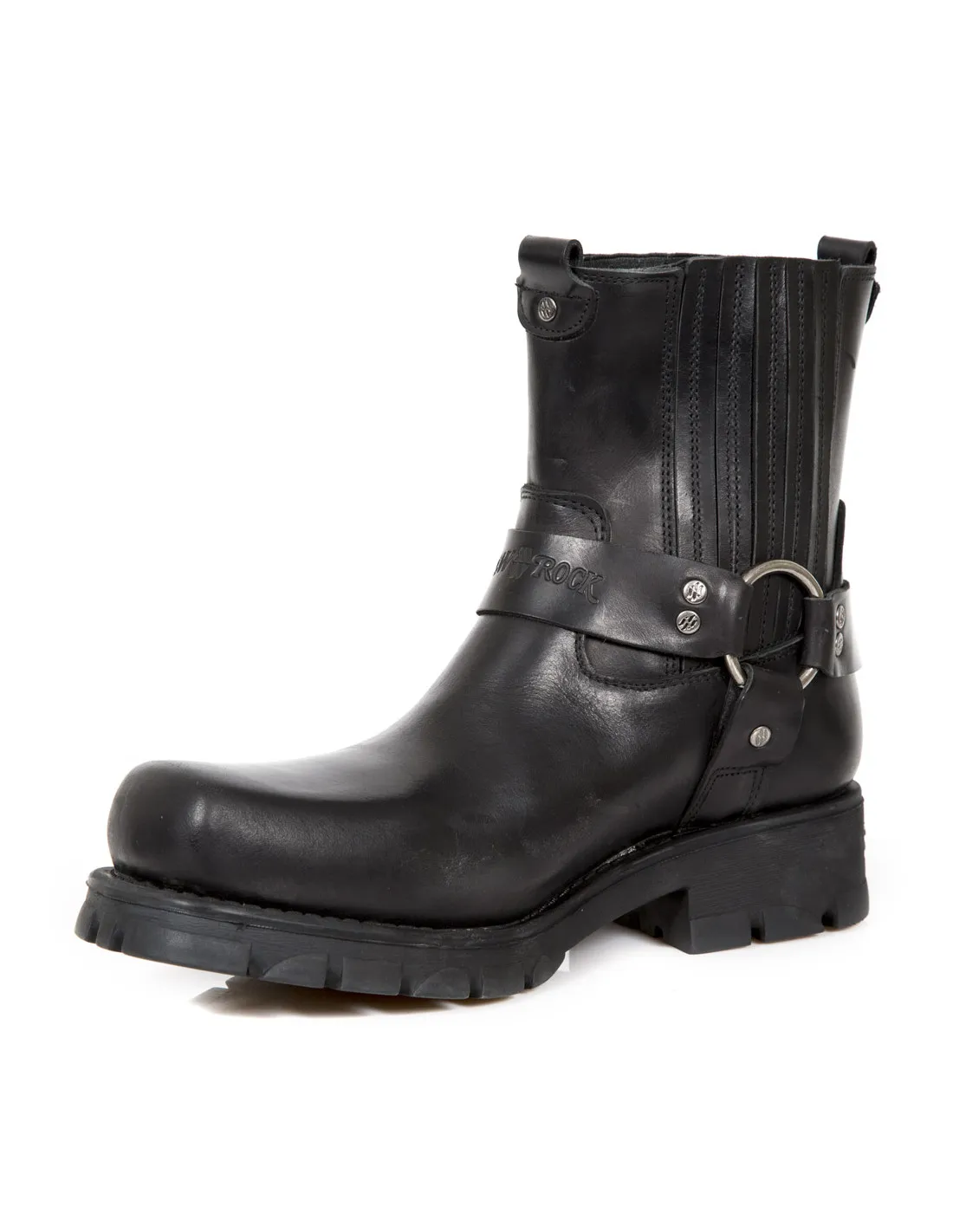 ANKLE BOOT BLACK MOTORCYCLE  M-7663-C1