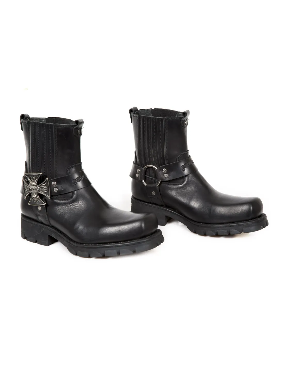 ANKLE BOOT BLACK MOTORCYCLE  M-7663-C1