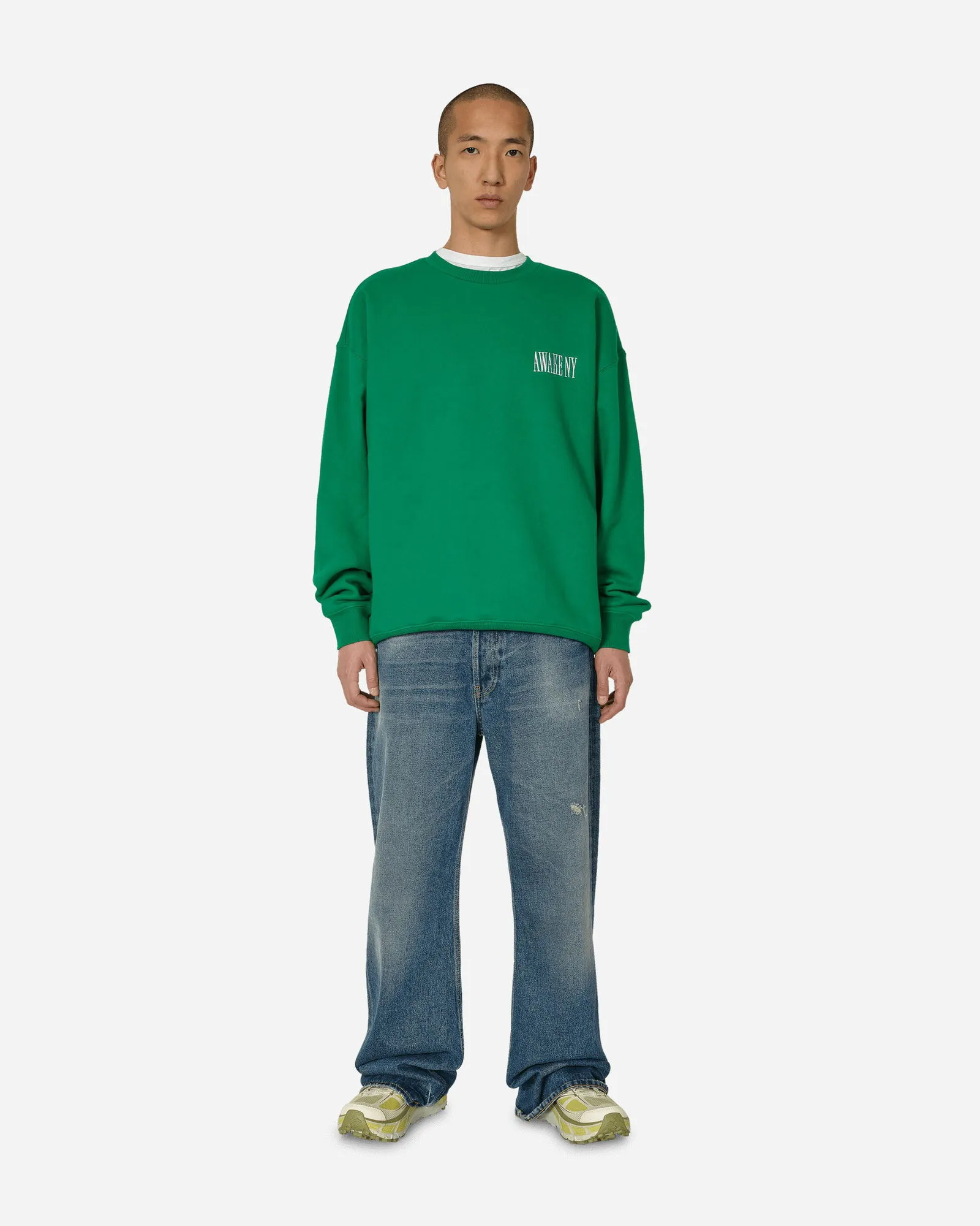 Awake NY Logo Crewneck Sweatshirt Green