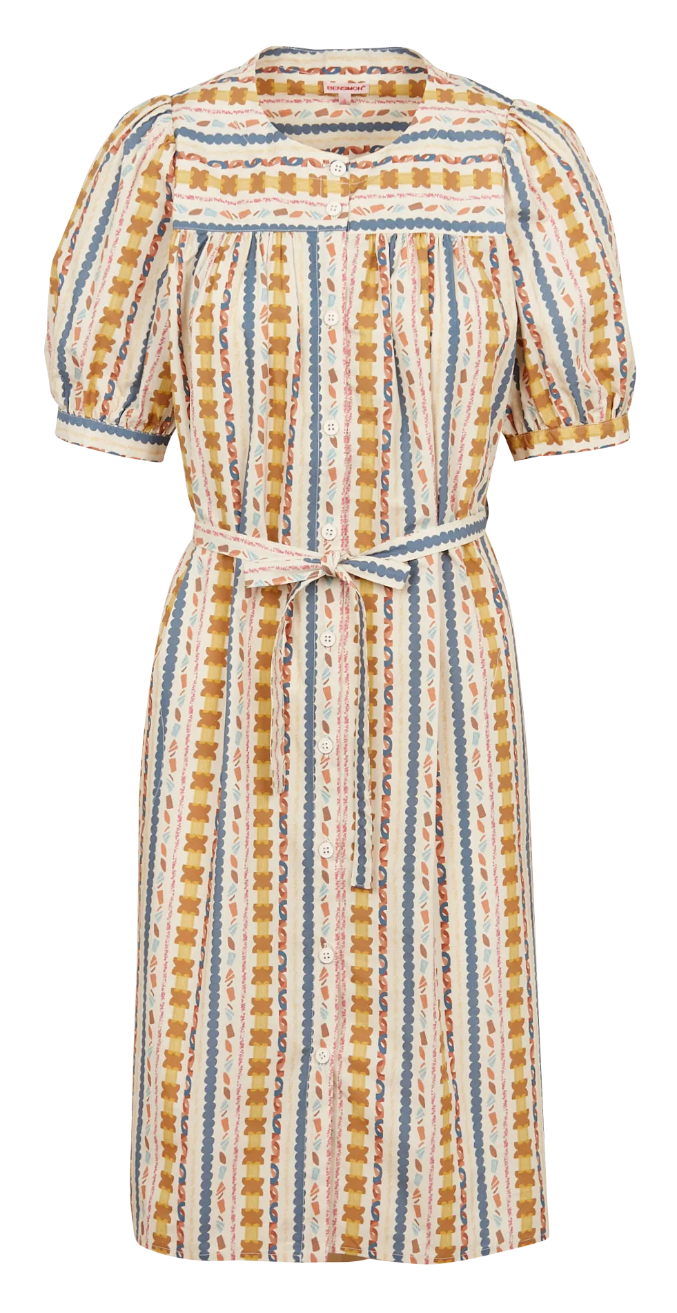 BENSIMON JOVANKA - Vestido camisero holgado de algodón a rayas en multicolor