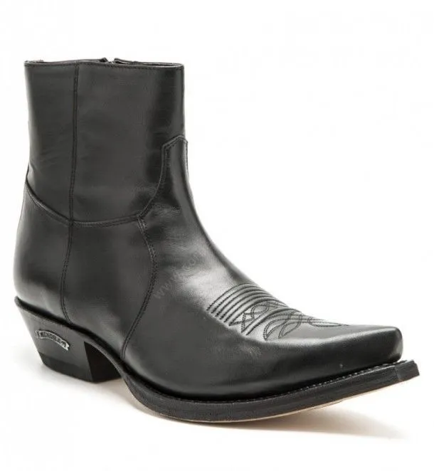 Botín cowboy negro Sendra con cremallera para hombre