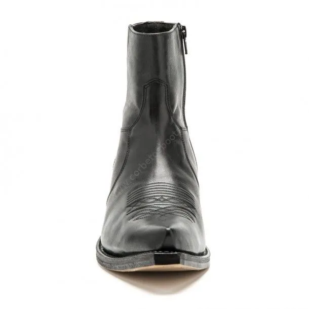 Botín cowboy negro Sendra con cremallera para hombre