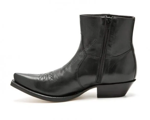 Botín cowboy negro Sendra con cremallera para hombre