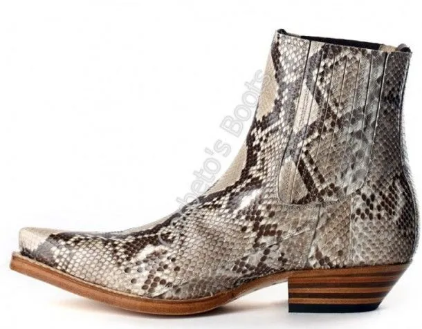 Botín cowboy para hombre hecho en piel de serpiente