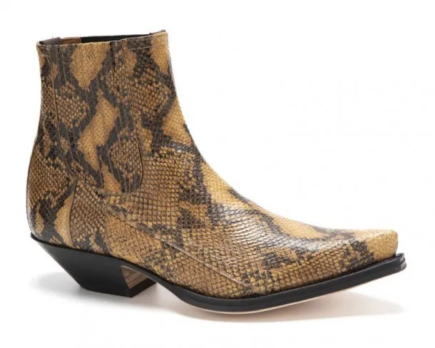 Botín cowboy Sendra estampado piel de serpiente look vintage para hombre