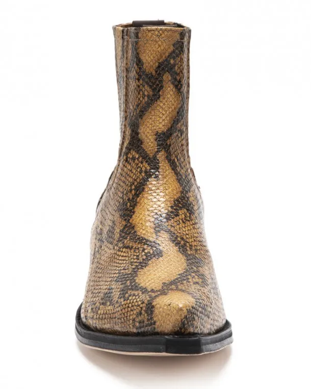 Botín cowboy Sendra estampado piel de serpiente look vintage para hombre