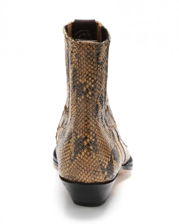 Botín cowboy Sendra estampado piel de serpiente look vintage para hombre