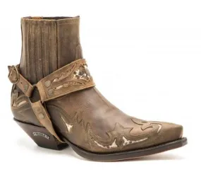 Botín cowboy Sendra para hombre cuero marrón con arnés