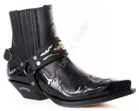 Botín cowboy Sendra para hombre cuero negro con arnés