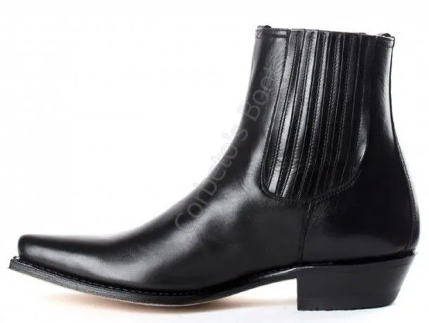 Botín cowboy Sendra para hombre cuero negro 