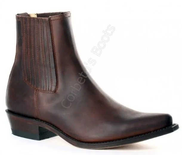 Botín cowboy Sendra para hombre piel engrasada marrón