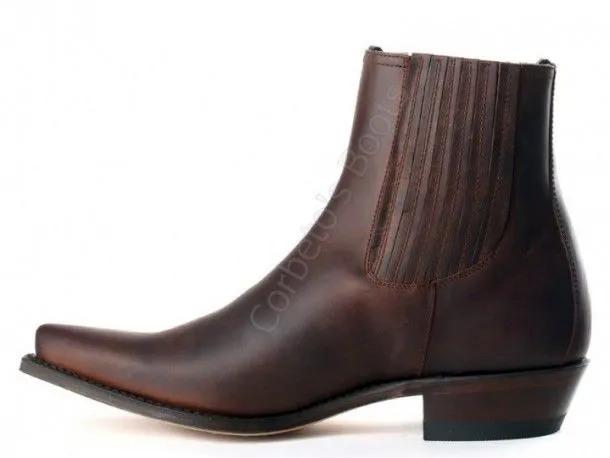 Botín cowboy Sendra para hombre piel engrasada marrón