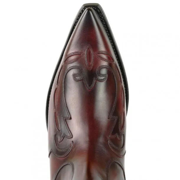 Botín Mayura cowboy para hombre piel color vino