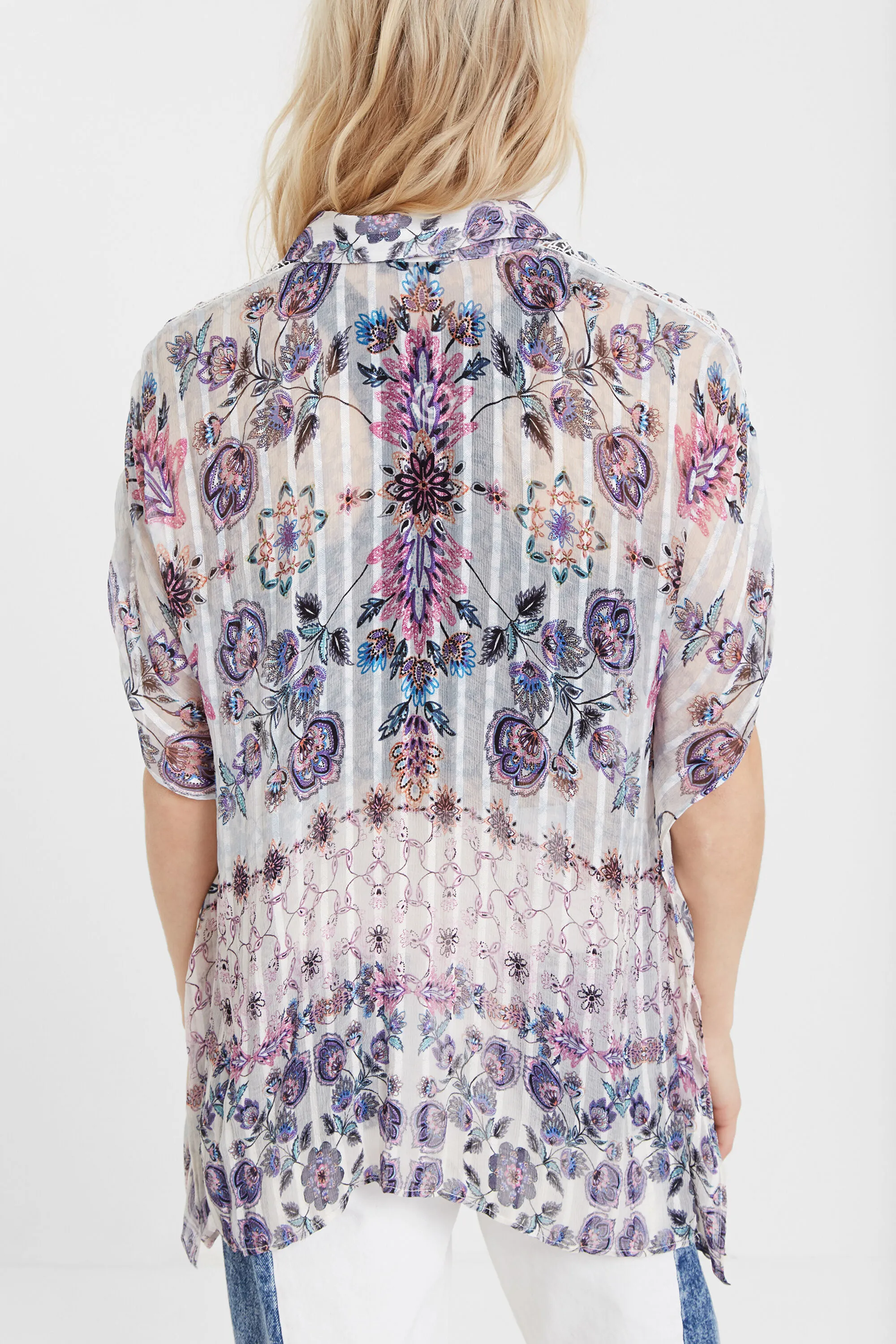 Camisa boho manga corta