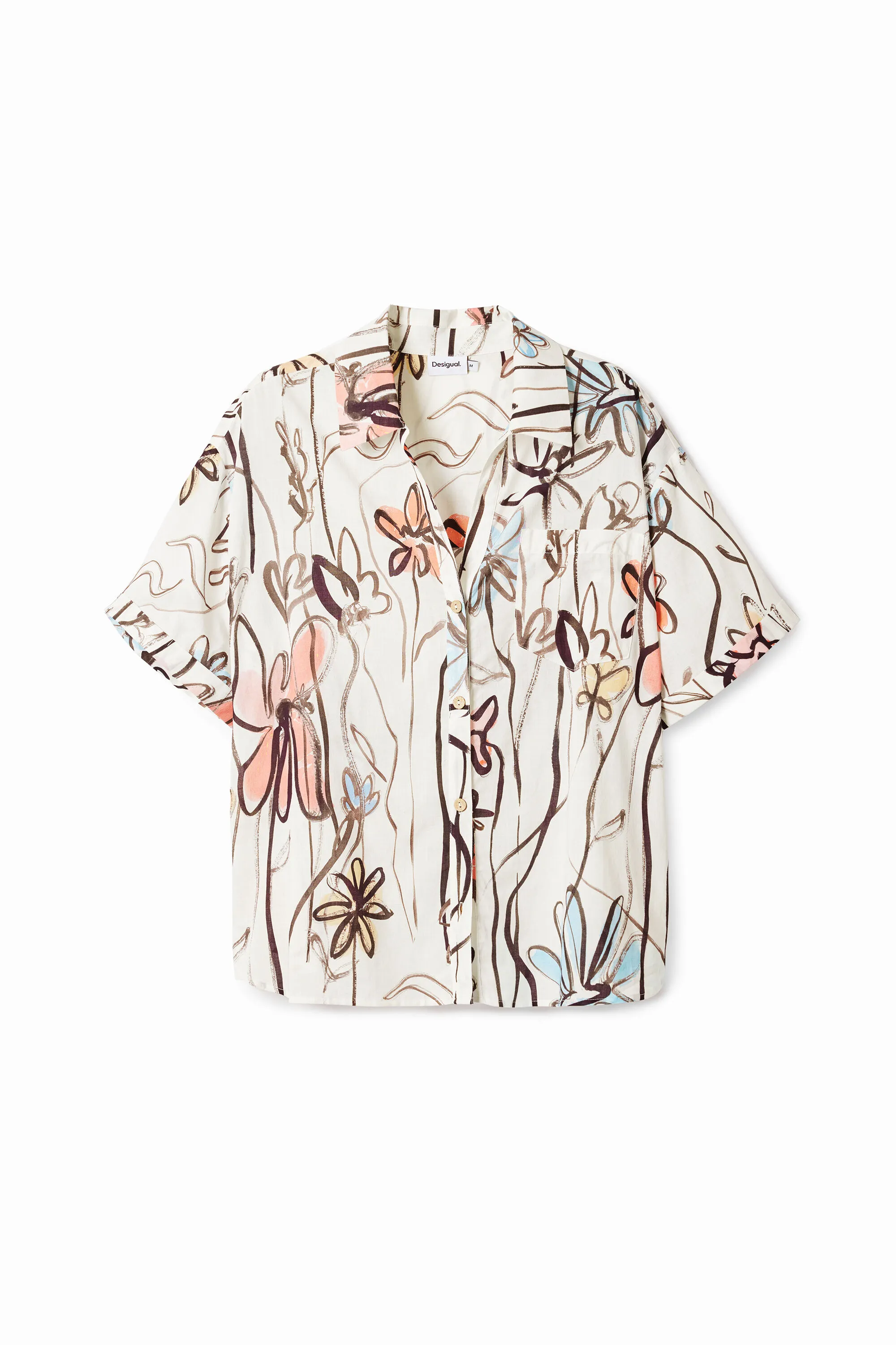 Camisa de flores ilustradas