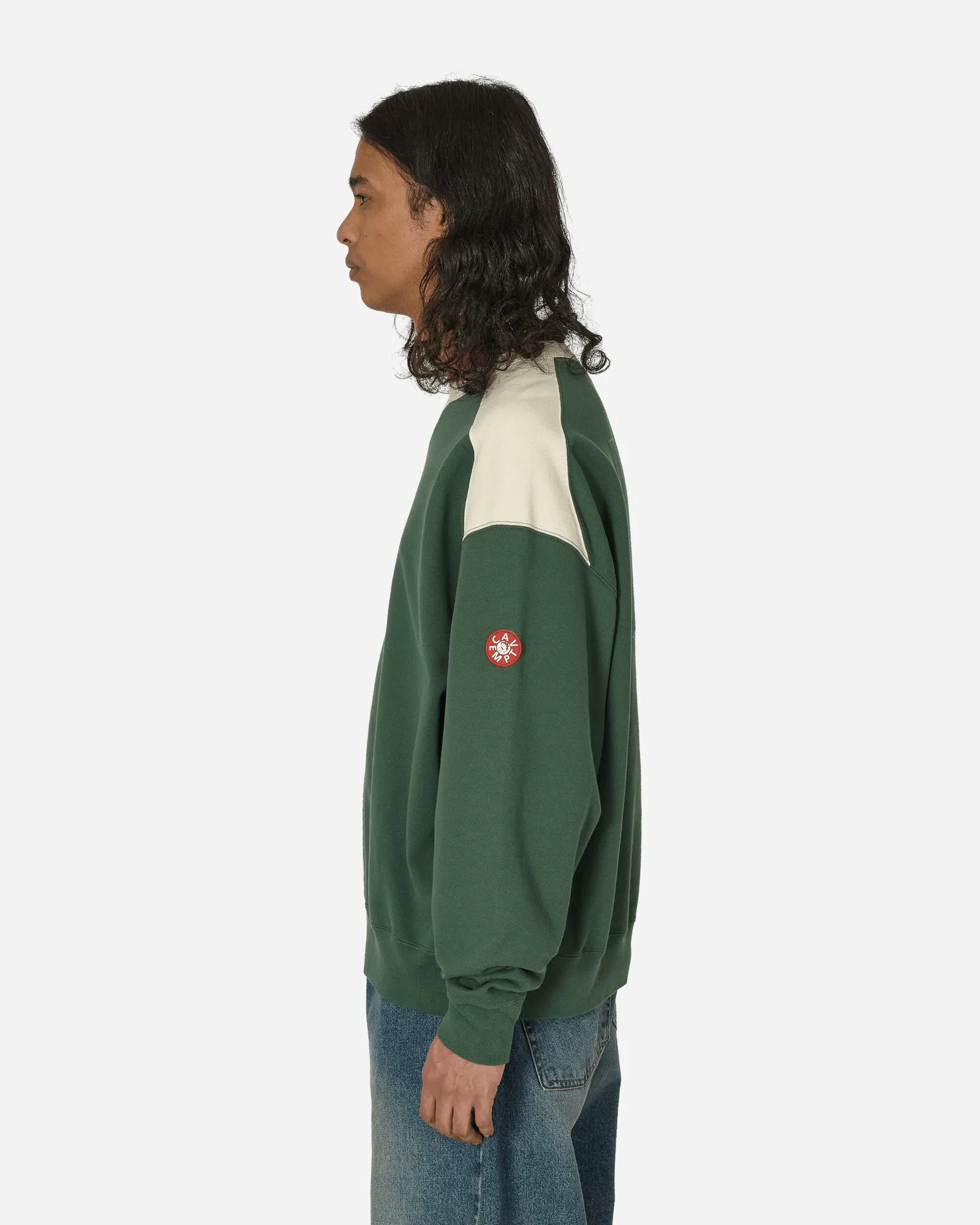 Cav Empt Panel Shoulder Crewneck Sweatshirt Green