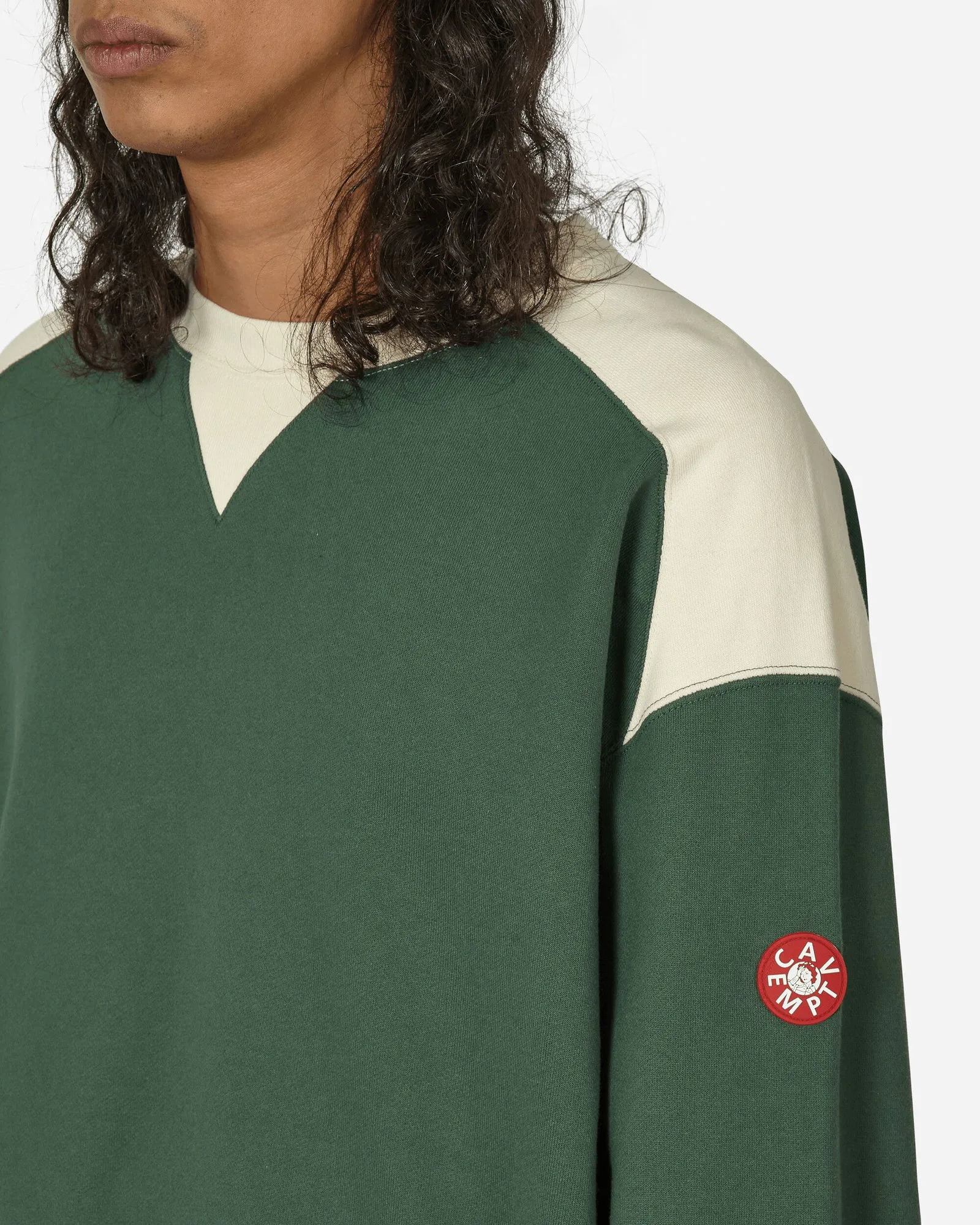 Cav Empt Panel Shoulder Crewneck Sweatshirt Green