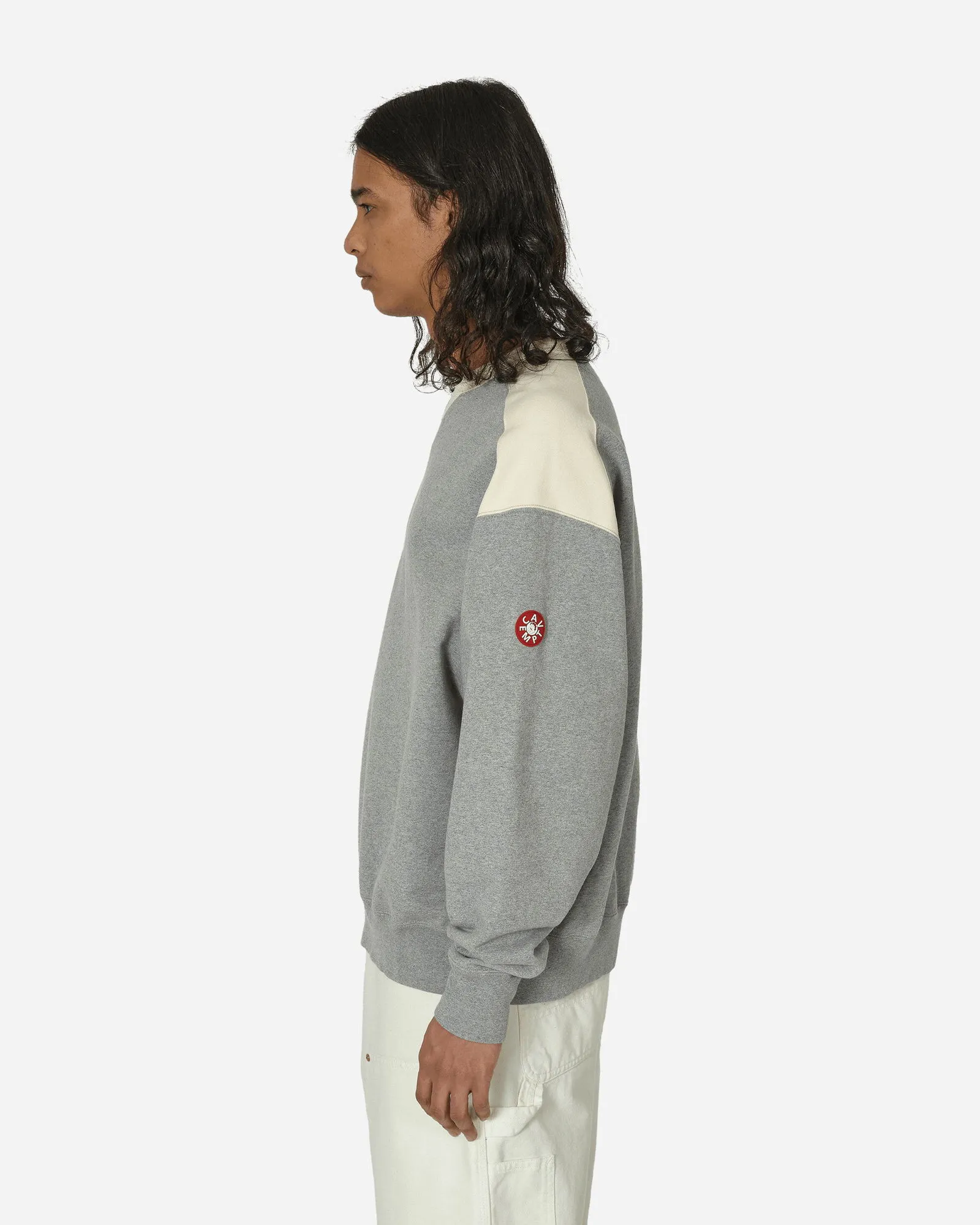 Cav Empt Panel Shoulder Crewneck Sweatshirt Grey