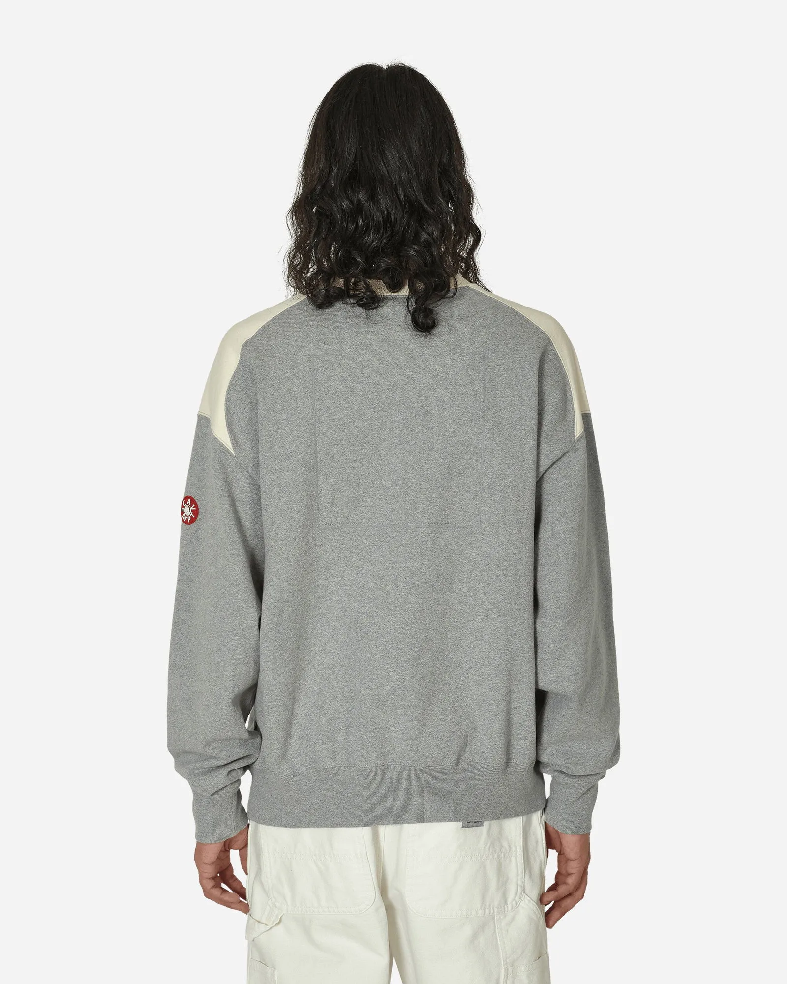 Cav Empt Panel Shoulder Crewneck Sweatshirt Grey