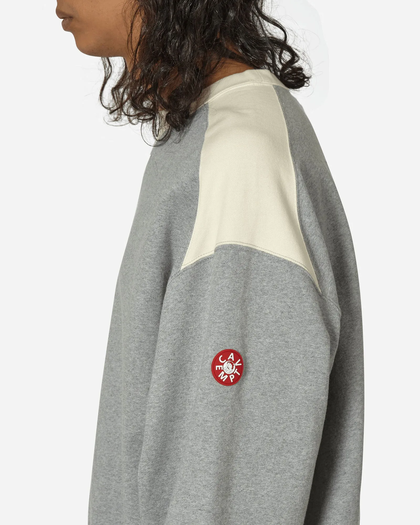 Cav Empt Panel Shoulder Crewneck Sweatshirt Grey