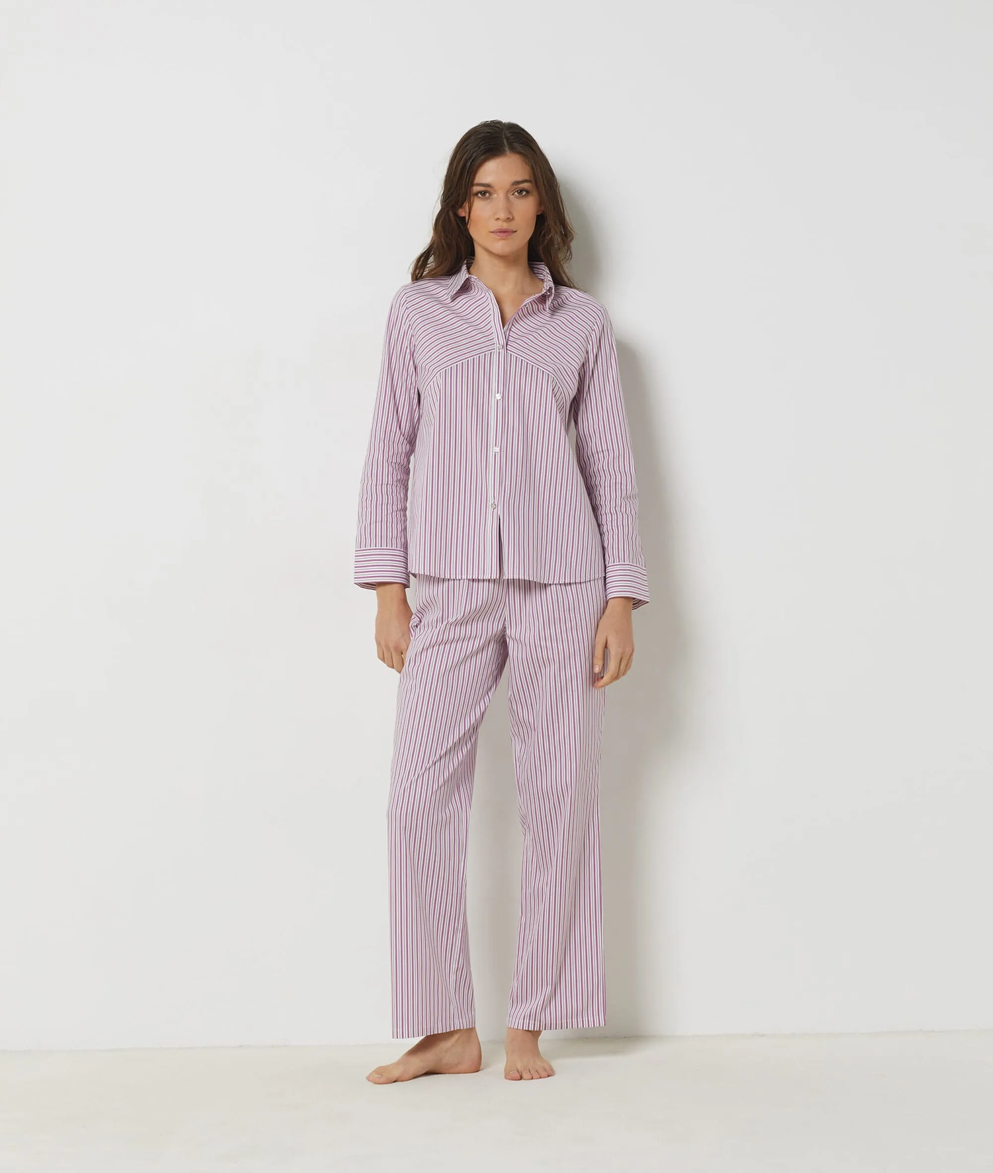 Chemise de pyjama boutons bijoux CHARLYN MAUVE - ETAM