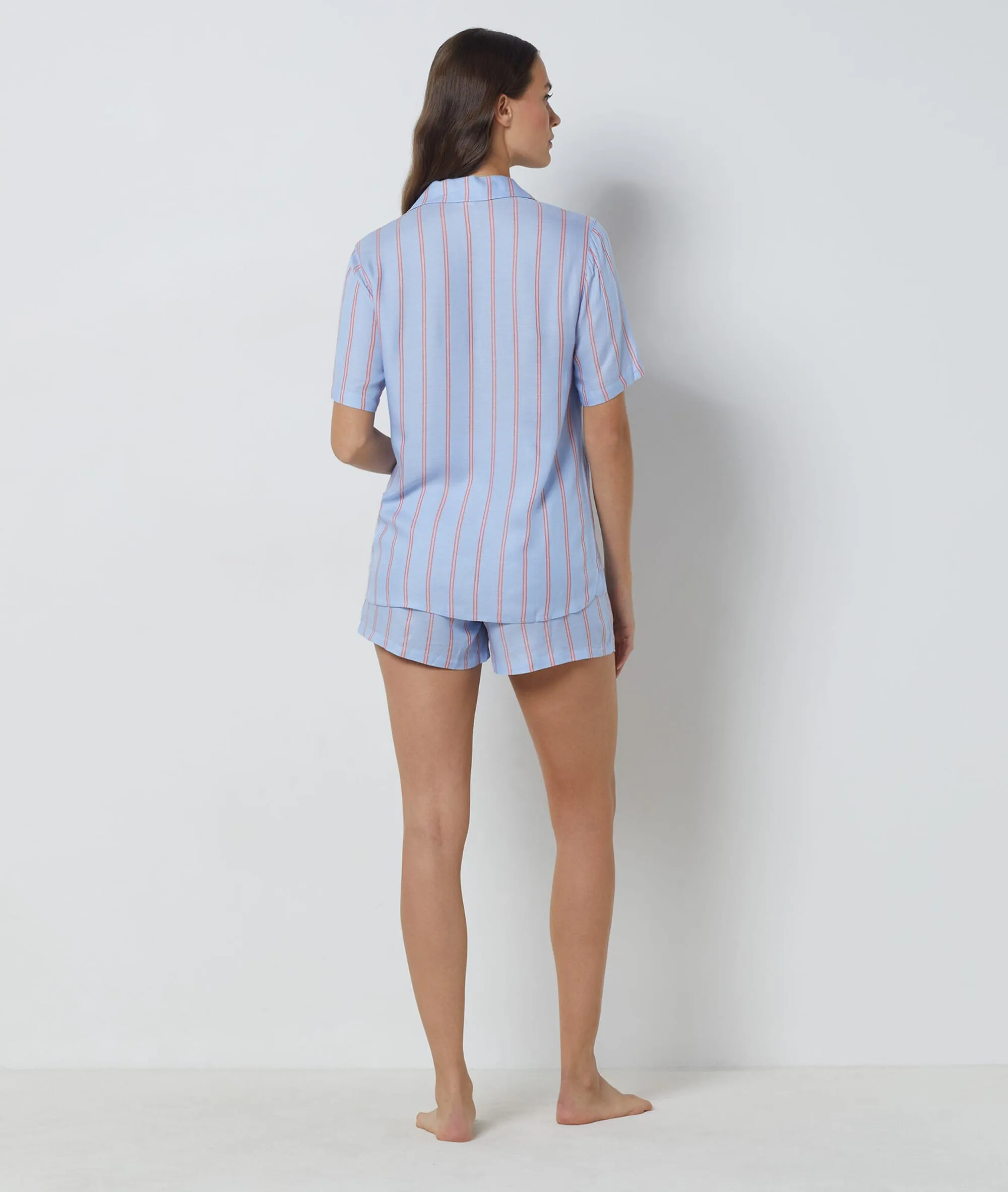 Chemise de pyjama manches courtes rayée SOFFIA OXYGENE - ETAM