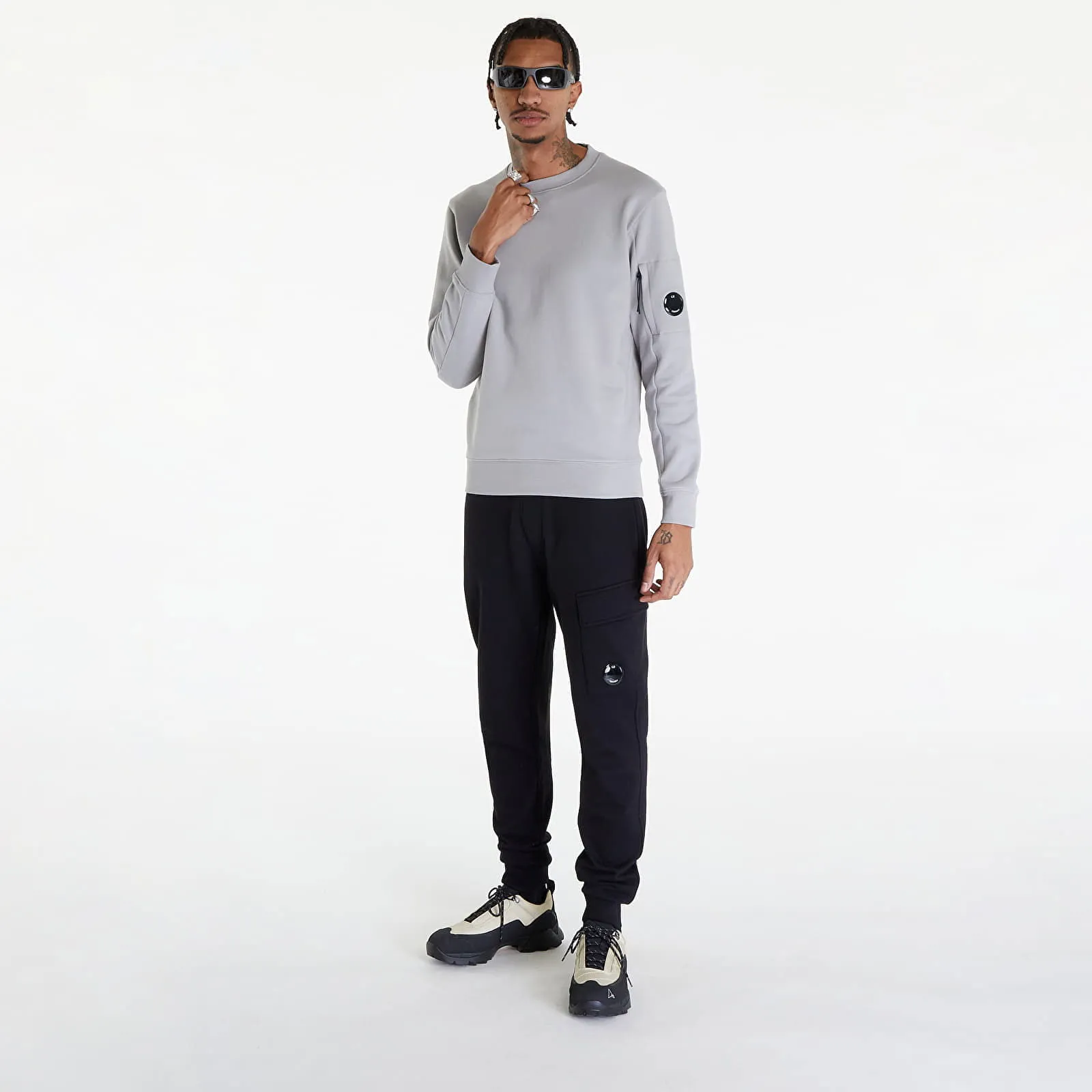 C.P. Company Diagonal Raised Sweatshirt Drizzle Grey