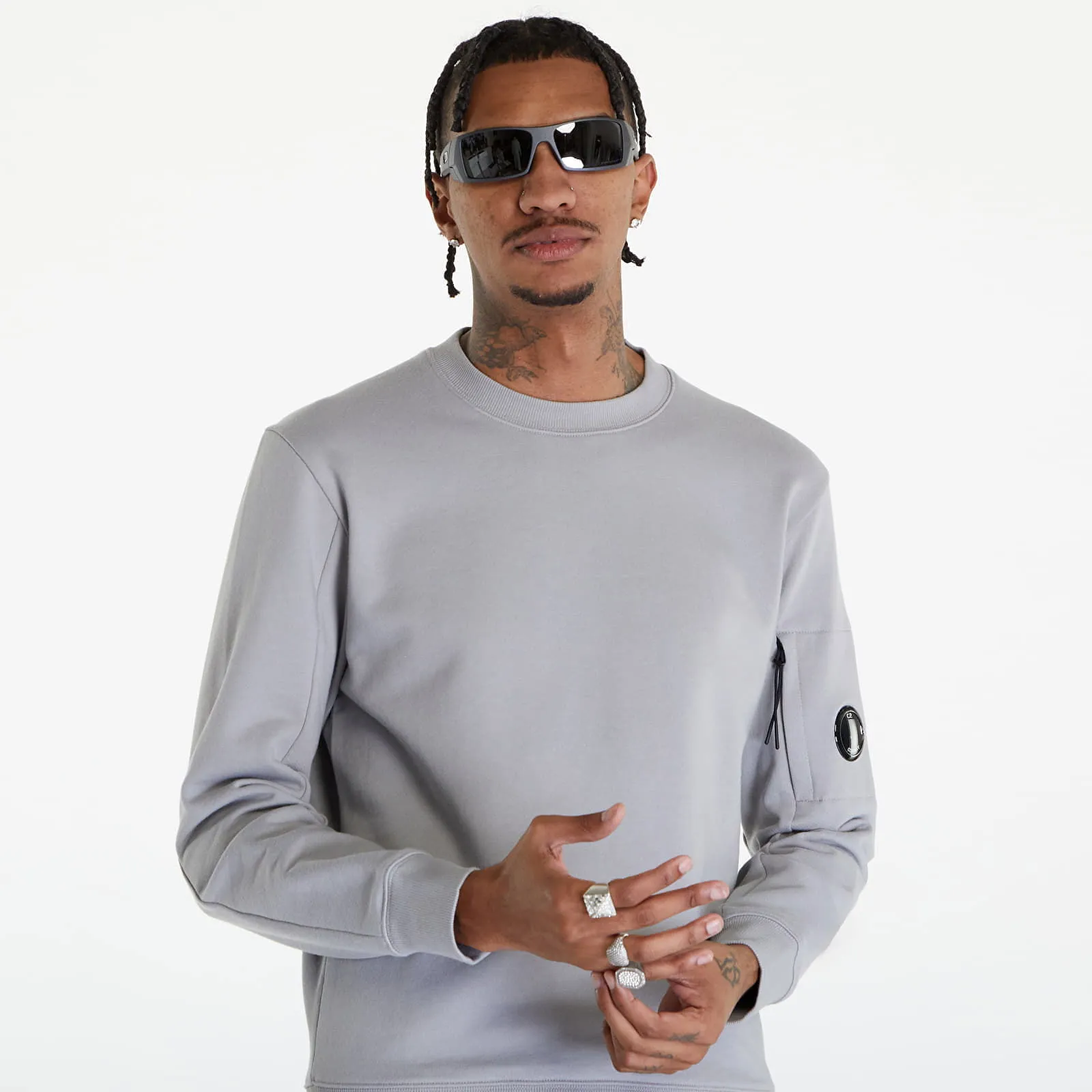 C.P. Company Diagonal Raised Sweatshirt Drizzle Grey