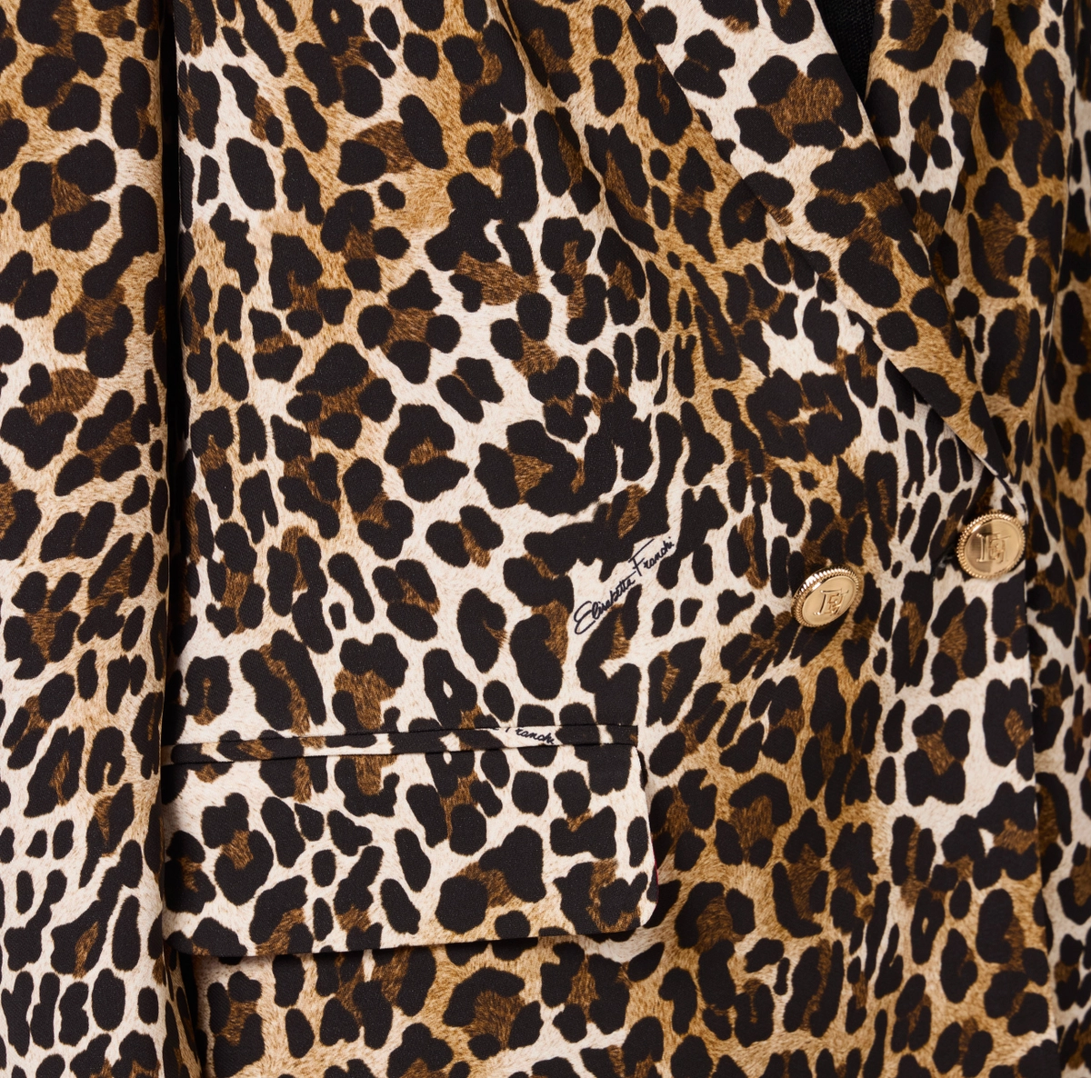 Elisabetta Franchi chaqueta cruzada de crepe animal print