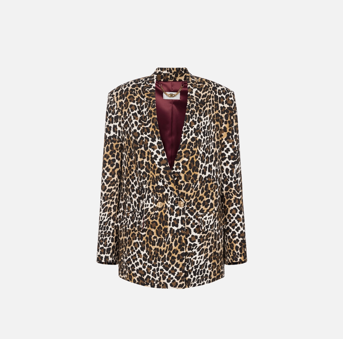 Elisabetta Franchi chaqueta cruzada de crepe animal print