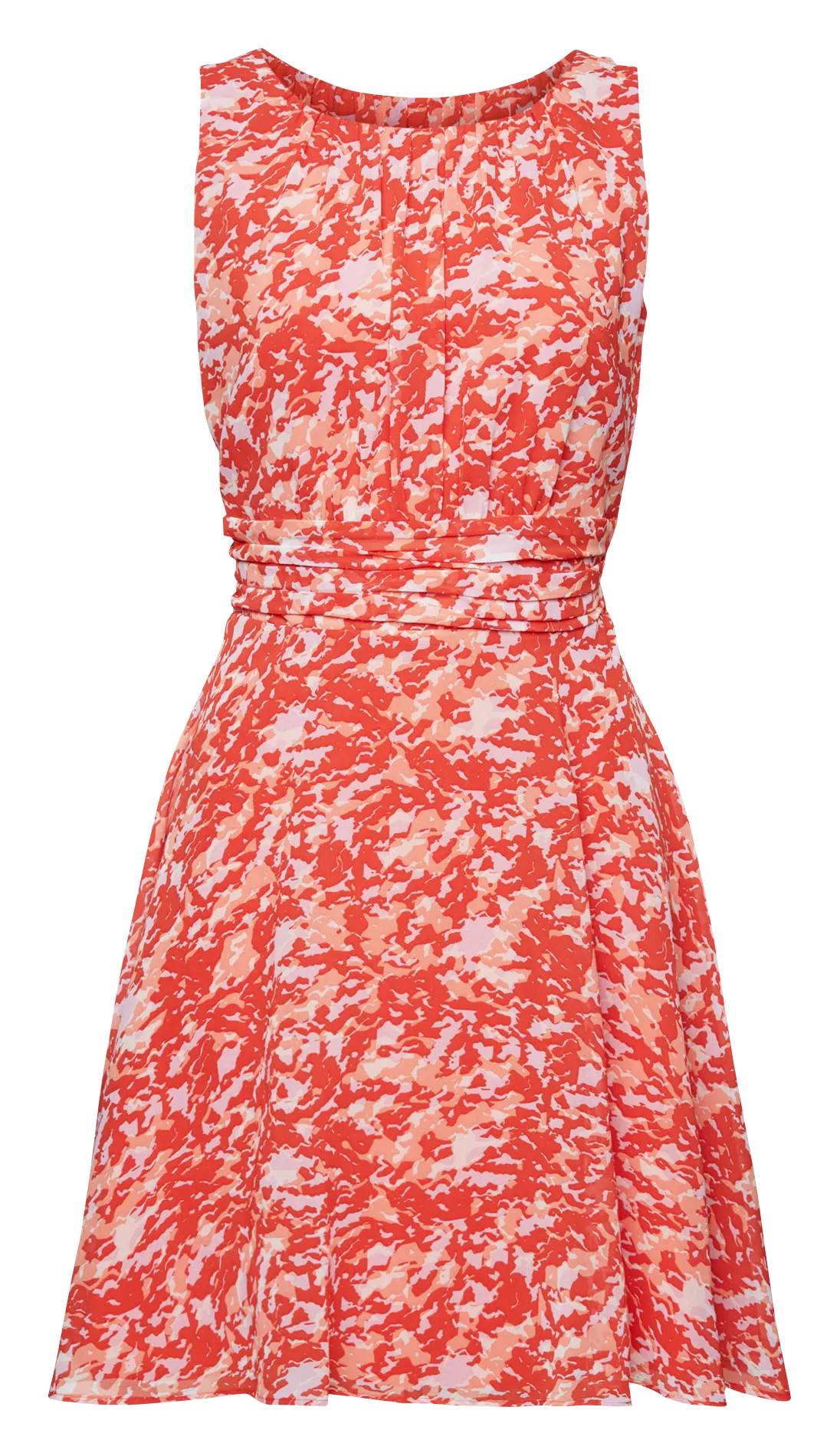 ESPRIT Vestido corto ajustado estampado en naranja