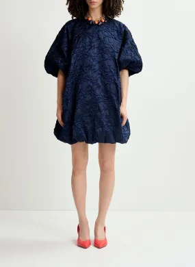 ESSENTIEL ANTWERP GRATEFUL - Mini vestido abullonado de jacquard en azul