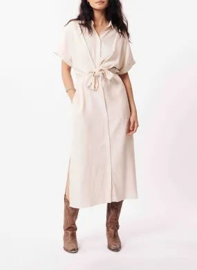 FRNCH ALIENOR - Vestido camisero de mezcla de lino en beige