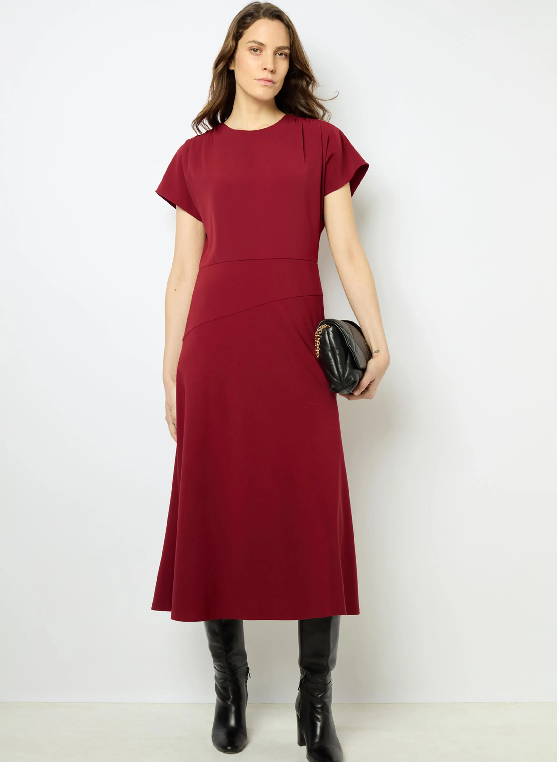 GERARD DAREL SERGINA - Vestido midi con cuello redondo en rojo