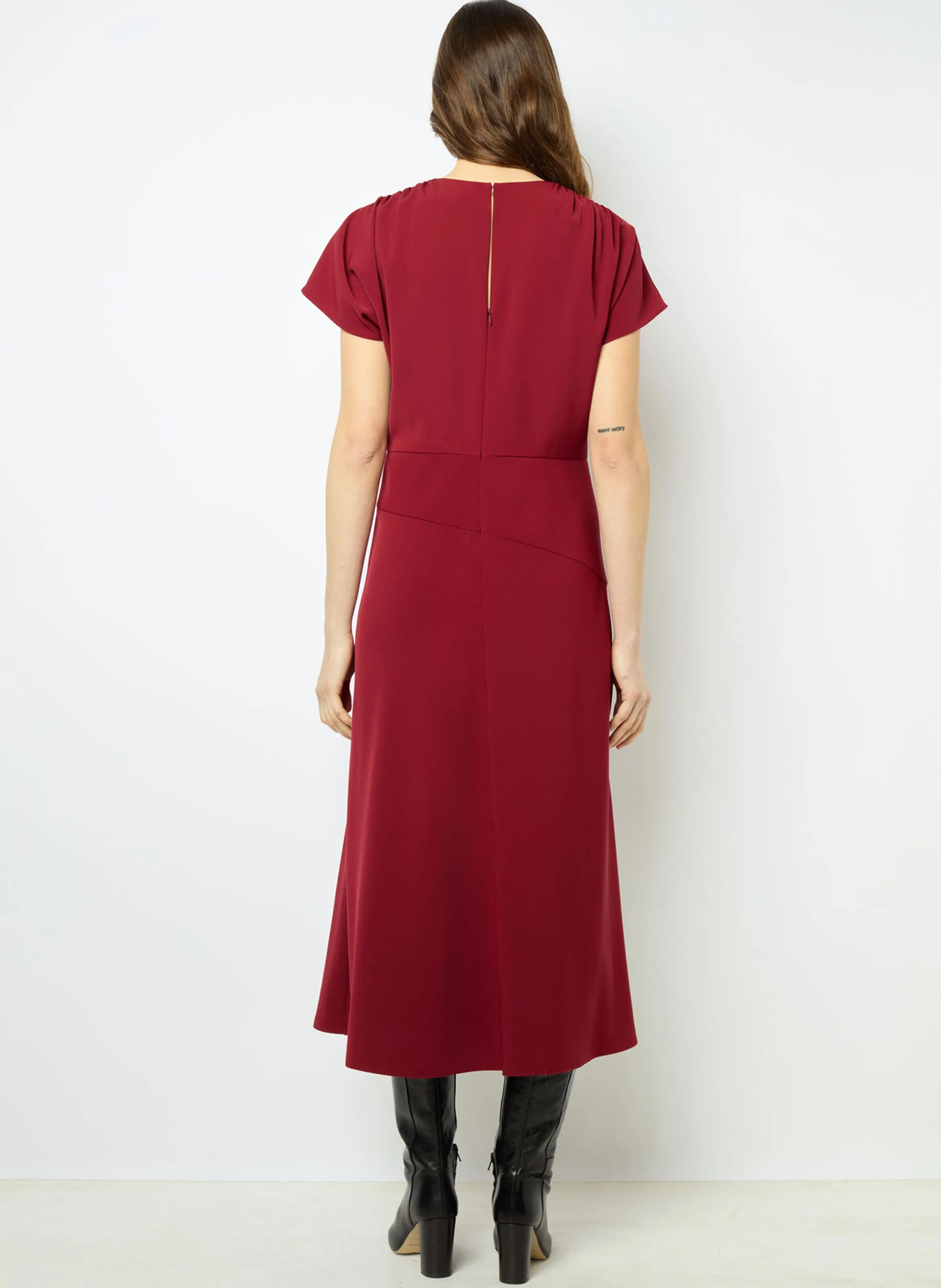 GERARD DAREL SERGINA - Vestido midi con cuello redondo en rojo