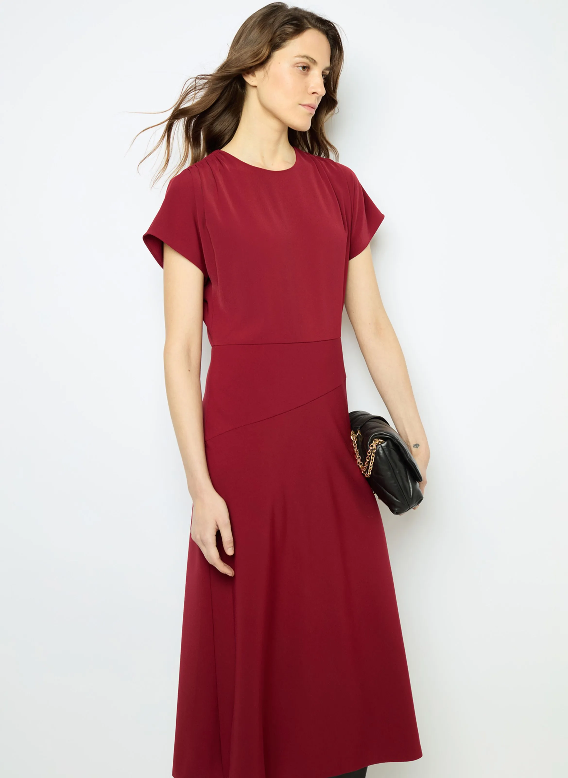 GERARD DAREL SERGINA - Vestido midi con cuello redondo en rojo