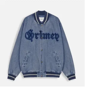 GRIMEY Chaqueta  CAUSING PANIC DENIM BASEBALL JACKET  color azul