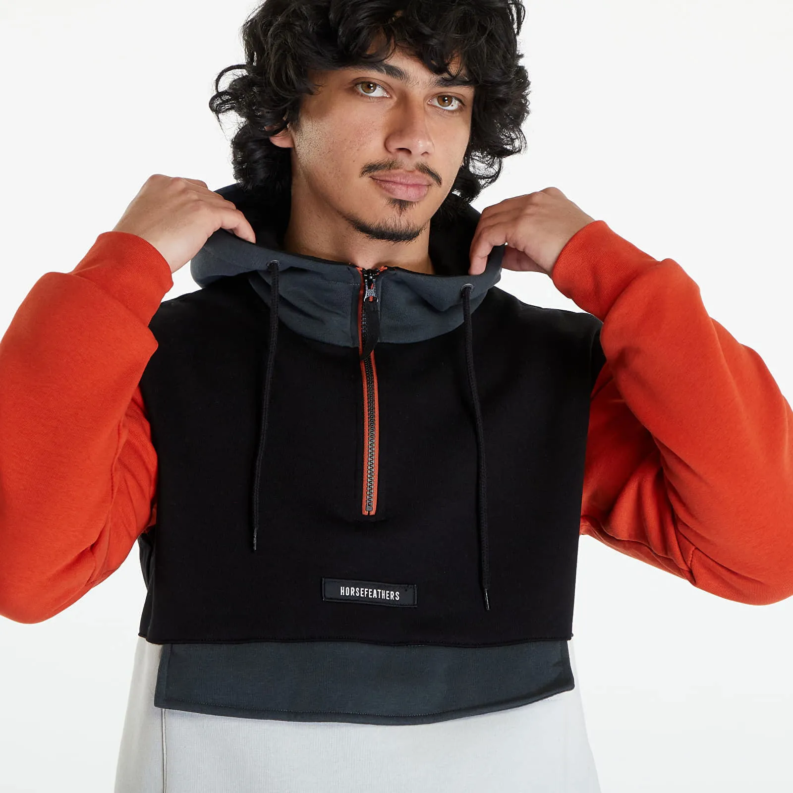 Horsefeathers Milo Sweatshirt Black/ Orange Rust