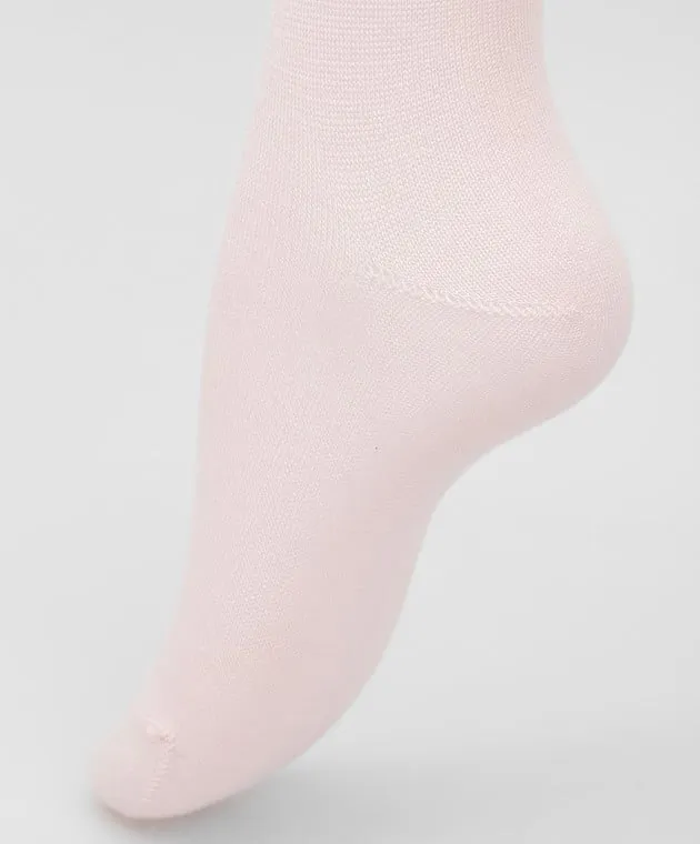 Il Gufo Baby pink tights in cashmere, silk and wool