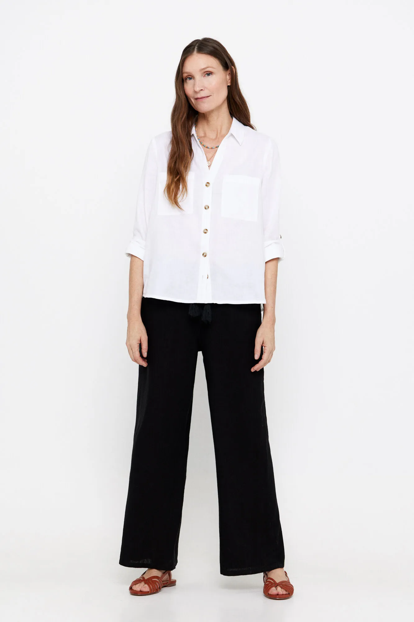 Linen pyjama trousers