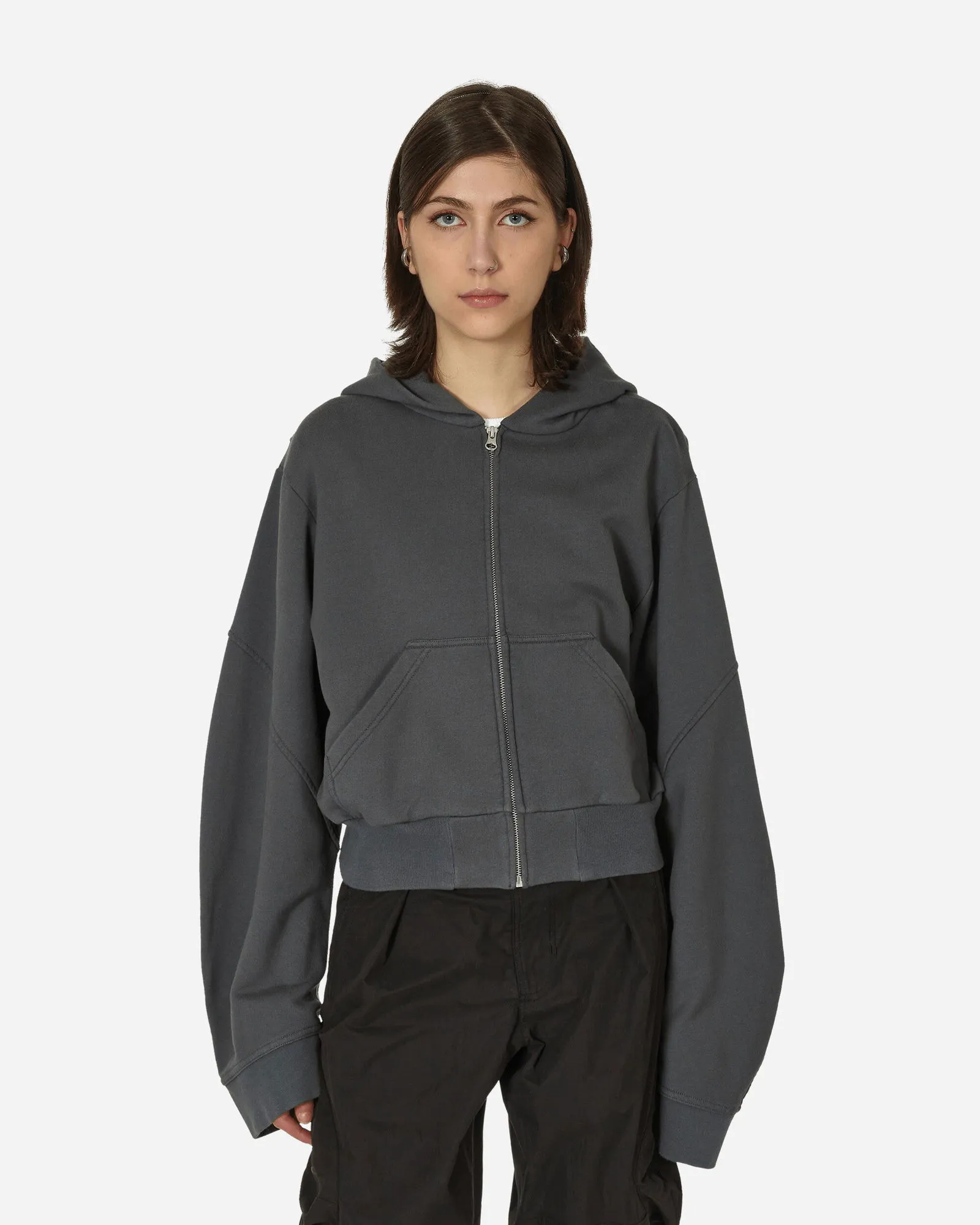 Maison Margiela Brushed Jersey Zip-Up Sweatshirt Grey