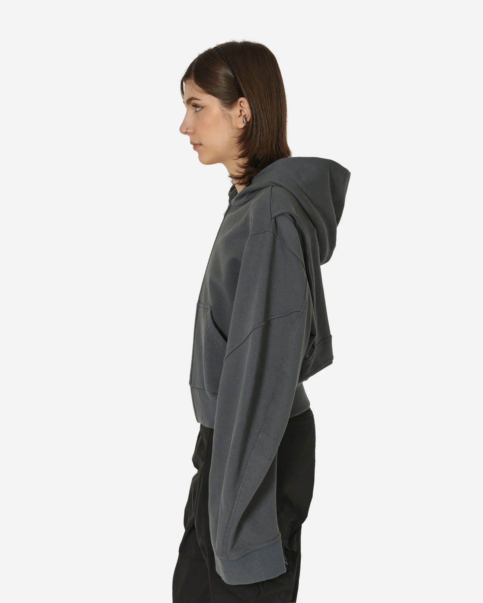 Maison Margiela Brushed Jersey Zip-Up Sweatshirt Grey