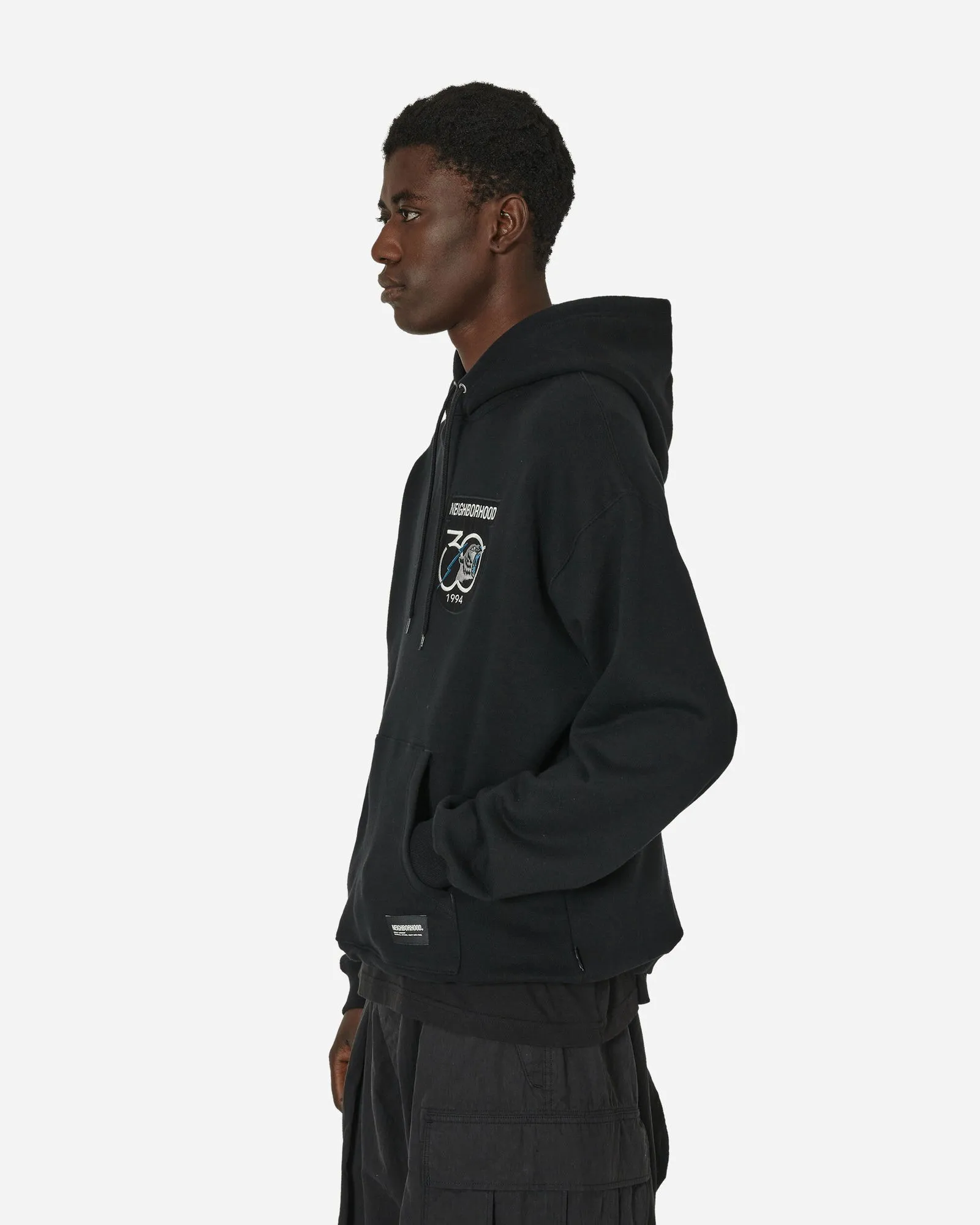 Neighborhood Patched Hooded Sweatshirt Black